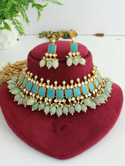 Namita Necklace Set-Turquoise