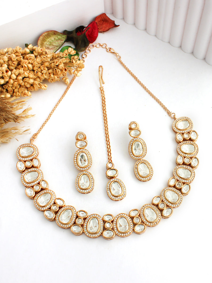 Nimisha Necklace Set-White