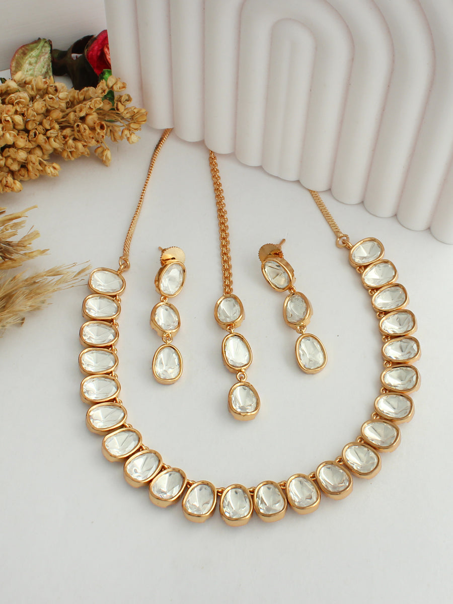 Heena Necklace Set-White