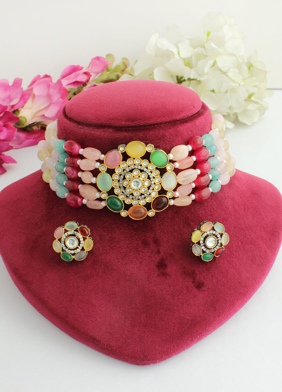 Saanvi Necklace Set-Multicolor