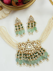 Urvika Choker Necklace Set-Mint Green