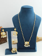 Elephant Pendant Necklace Set with Ring-Ivory