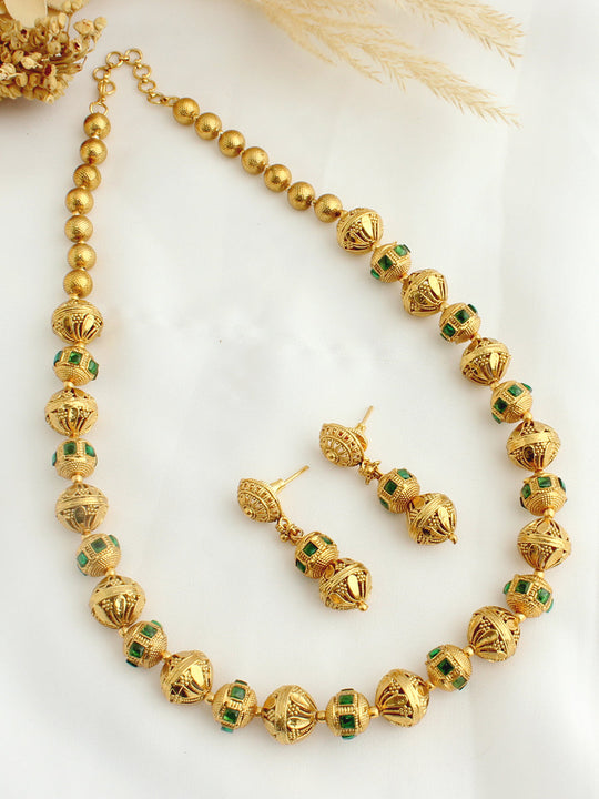 Umika Mala Necklace Set-Green