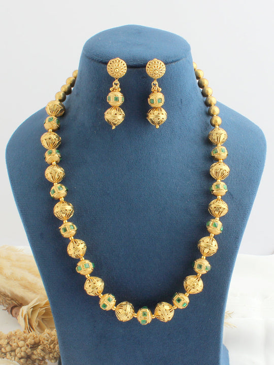 Umika Mala Necklace Set-Green