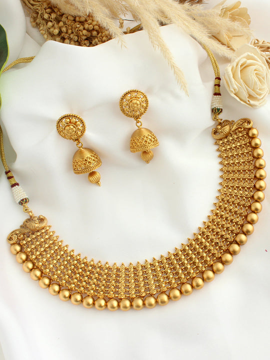 Dhruvika Necklace Set-Gold