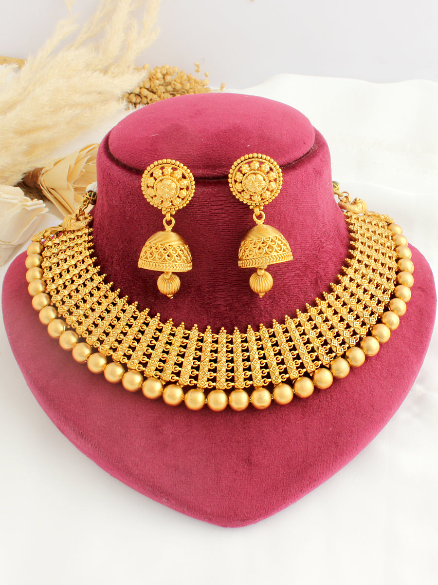 Dhruvika Necklace Set-Gold