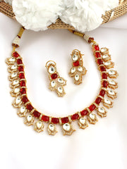 Virisha Necklace Set-Maroon