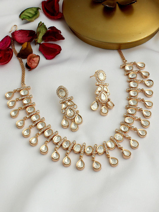 Shayna Bib Necklace Set-White