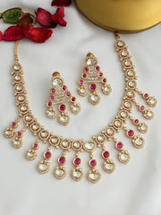 Rimaya Necklace Set-Hot Pink