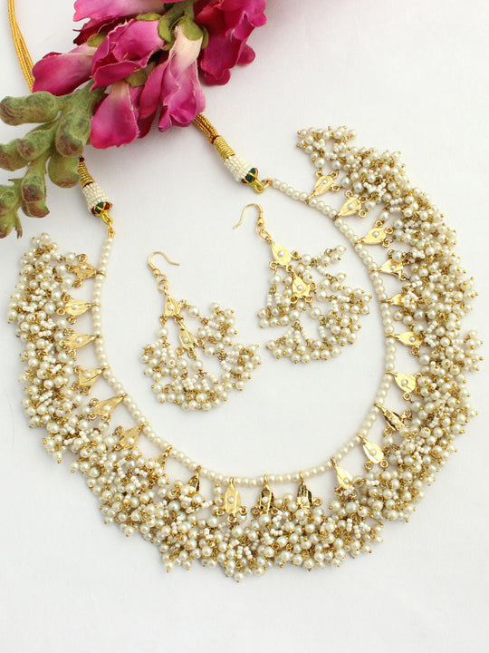 Arshia Jadau Necklace Set-Gold