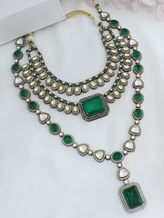 Geena Layered Necklace-Green