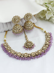 Reet Choker Necklace Set-Lavender