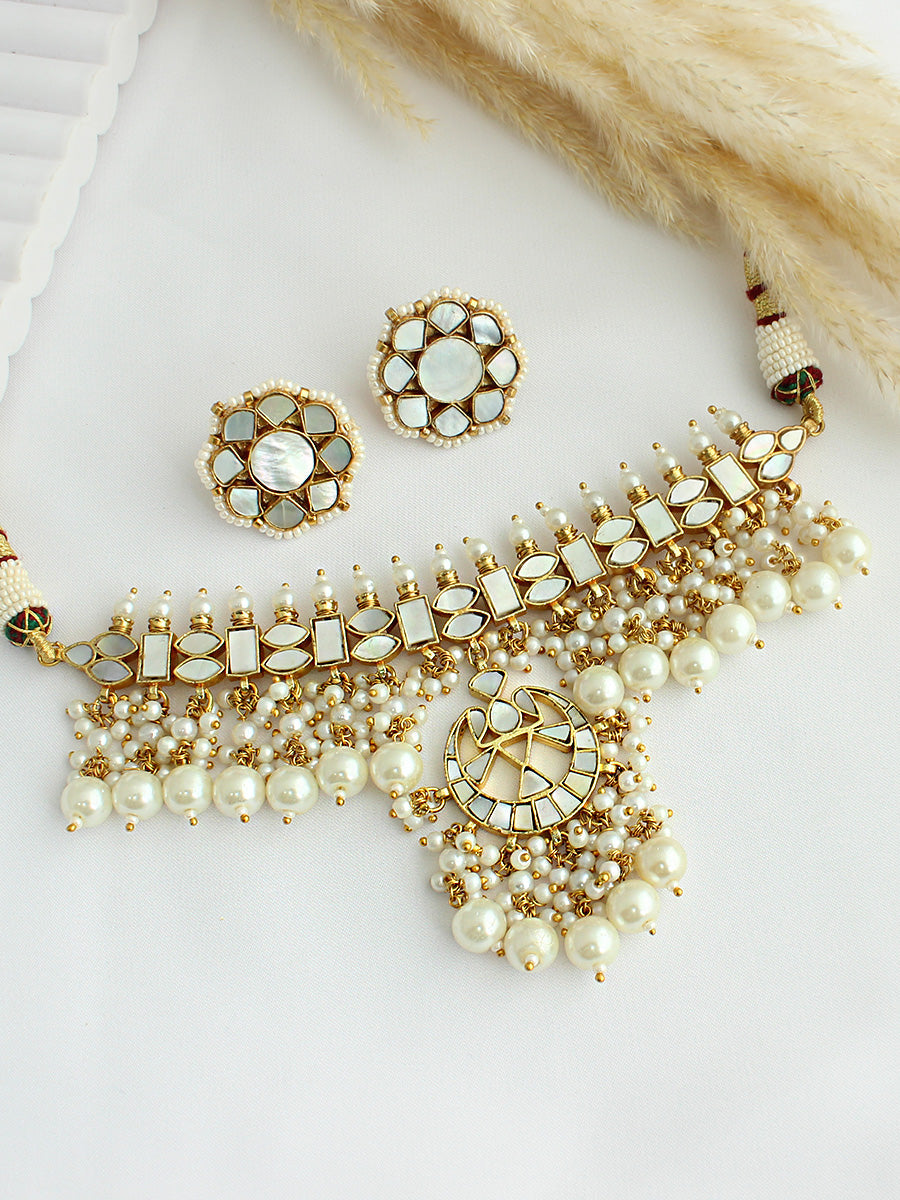 Shivi Necklace Set-Ivory