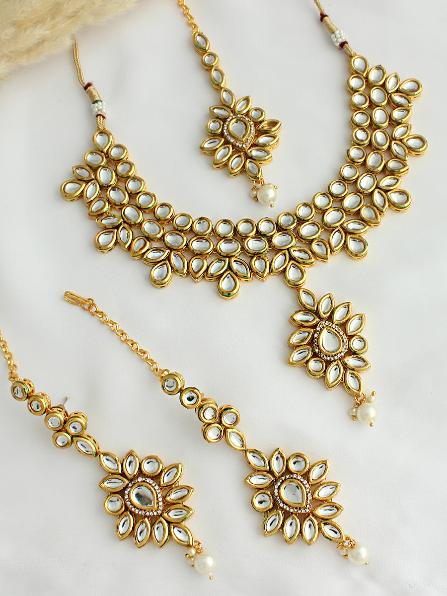 Dishani Necklace Set-White