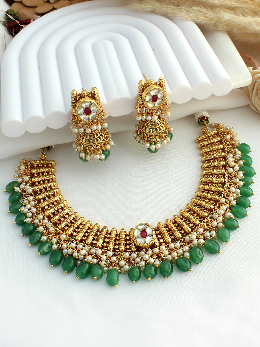 Avnisha Necklace Set-Green