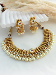 Avnisha Necklace Set-Pearl