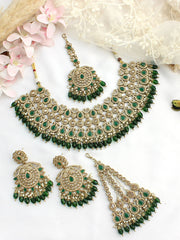 Nivika Bib Necklace Set -Green