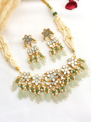 Nancy Choker Necklace Set-Mint Green