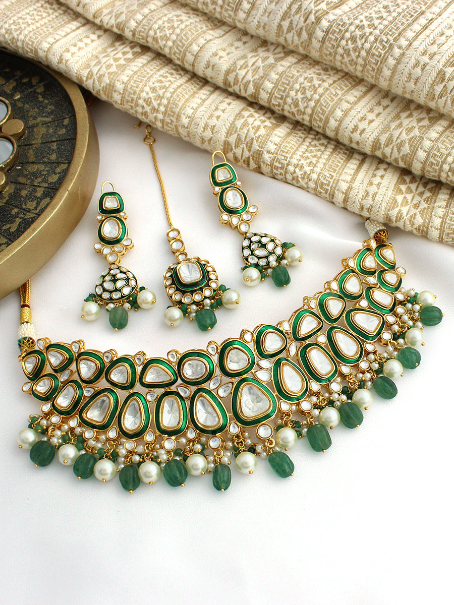 Saima Necklace Set-Green