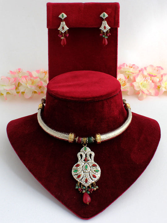 Rambha Necklace Set-Multicolor